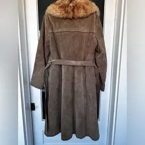 Sears | Jackets & Coats | Vintage Suede Faux Fur Long Coat